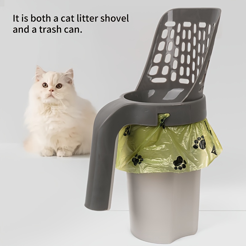 Large Capacity Cat Litter Box with Integrated Trash Can, Removable Deep Scoop, Easy Maintenance, Self-Cleaning Design, Durable PP Material - Ideal for Cats, Litter Waste Management|Modern Pet Accessory|Easyclean Material
